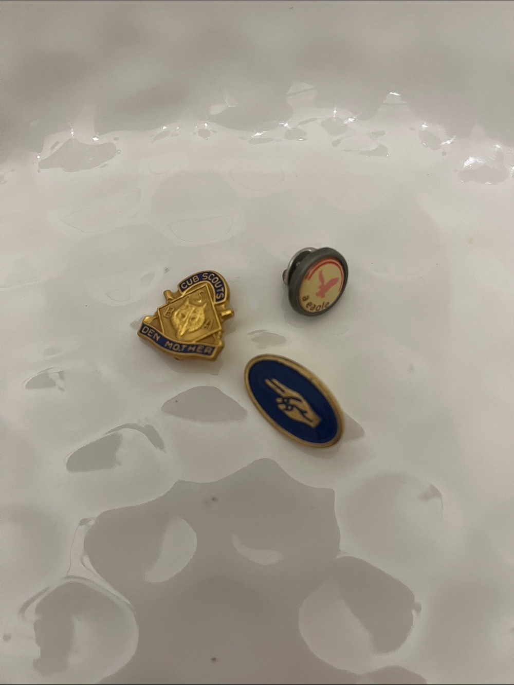 Vintage Cub Scouts Den Mother & Badge Pin Lot - Gold, Blue, Red